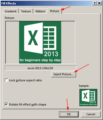 Umetanje slike u komentar Excela 2013