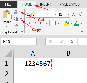 Kopiranje izrezivanje ili premještanje sadržaja Excel 2013 ćelije