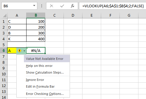 Greška u Excelu vrijednost nije dostupna