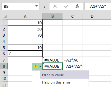 Greška vrijednost u Excelu