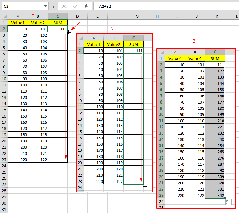 Brzo kopiranje formule u Excelu