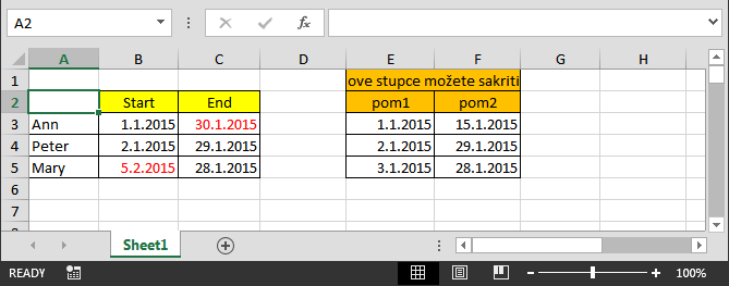 Uvjetno oblikovanje između dvije radne knjige u Excelu