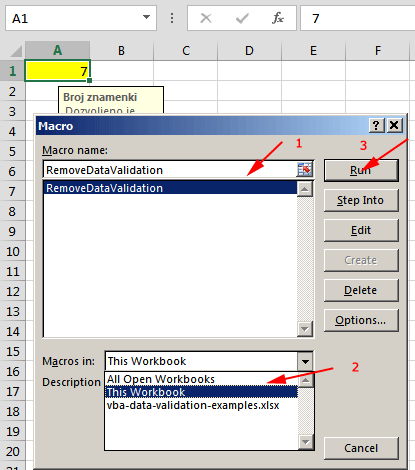 Obriši sve Data Validation postavke u cijeloj Excel radnoj knjizi