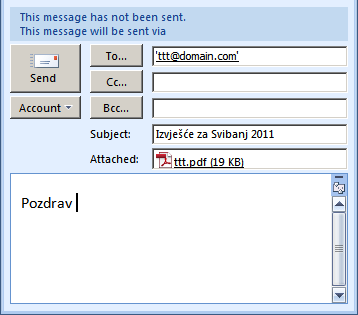 PDF datoteke spremne za slanje kao attachment na specifičnu e-mail adresu iz popisa u Excelu