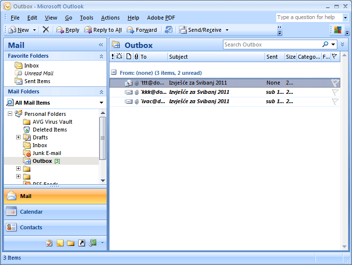 Pripremljene specifične datoteke koje treba poslati na specifične e-mail adrese iz popisa u Excelu preko VBA makronaredbe