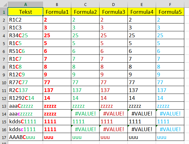 Izdvajanje niza znakova na kraju riječi u ćeliji koja sadrži tekst i brojeve