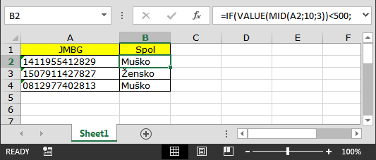 JMBG broj u Excelu