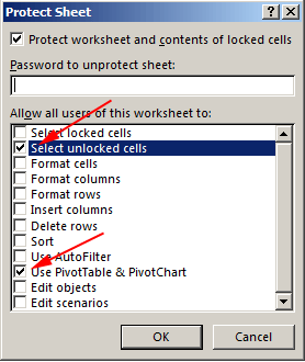 Postavke za zaključavanje radnog lista prilikom korištenja Slicers u Excelu