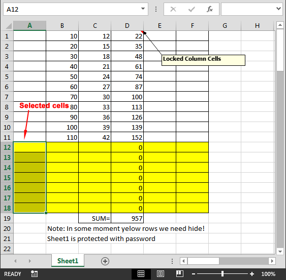 Selektirane ćelije na radnom listu Excela